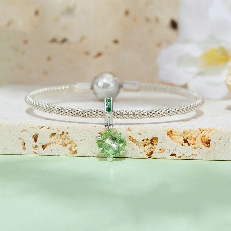 925 Sterling Silver Green Tree Life Pendant Bracelet