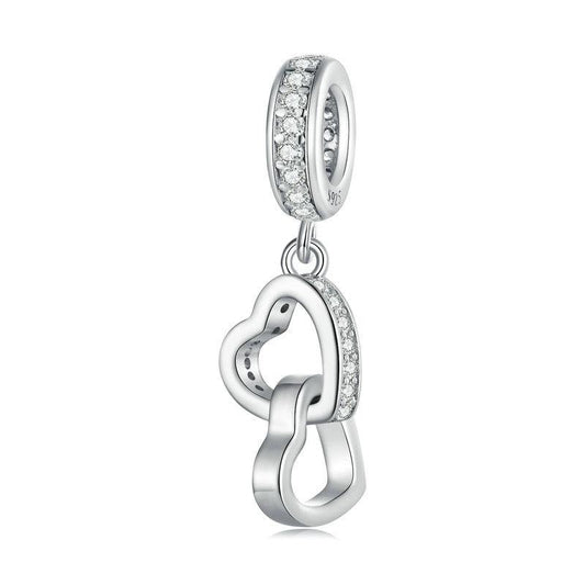 925 Sterling Silver Interlocking Love Heart Pendant