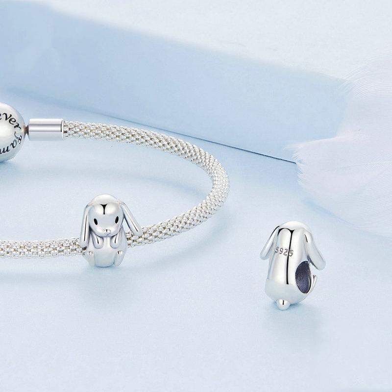 925 Sterling Silver Adorable Lop Rabbit Bracelet