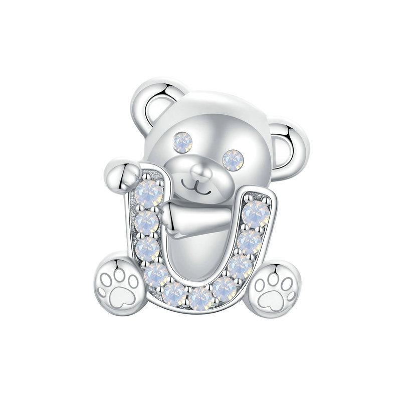 925 Sterling Silver Valentine'S Day Bear Beads