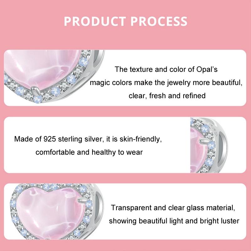 925 Sterling Silver Diy Love Beads For Valentine'S Day In