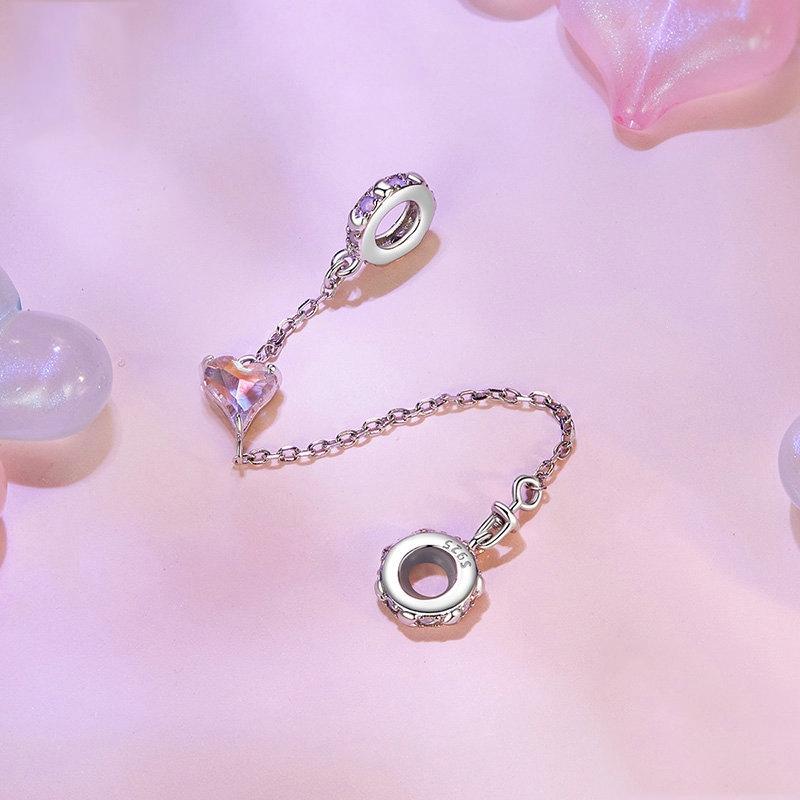 925 Sterling Silver Love Safety Chain For Diy Beading