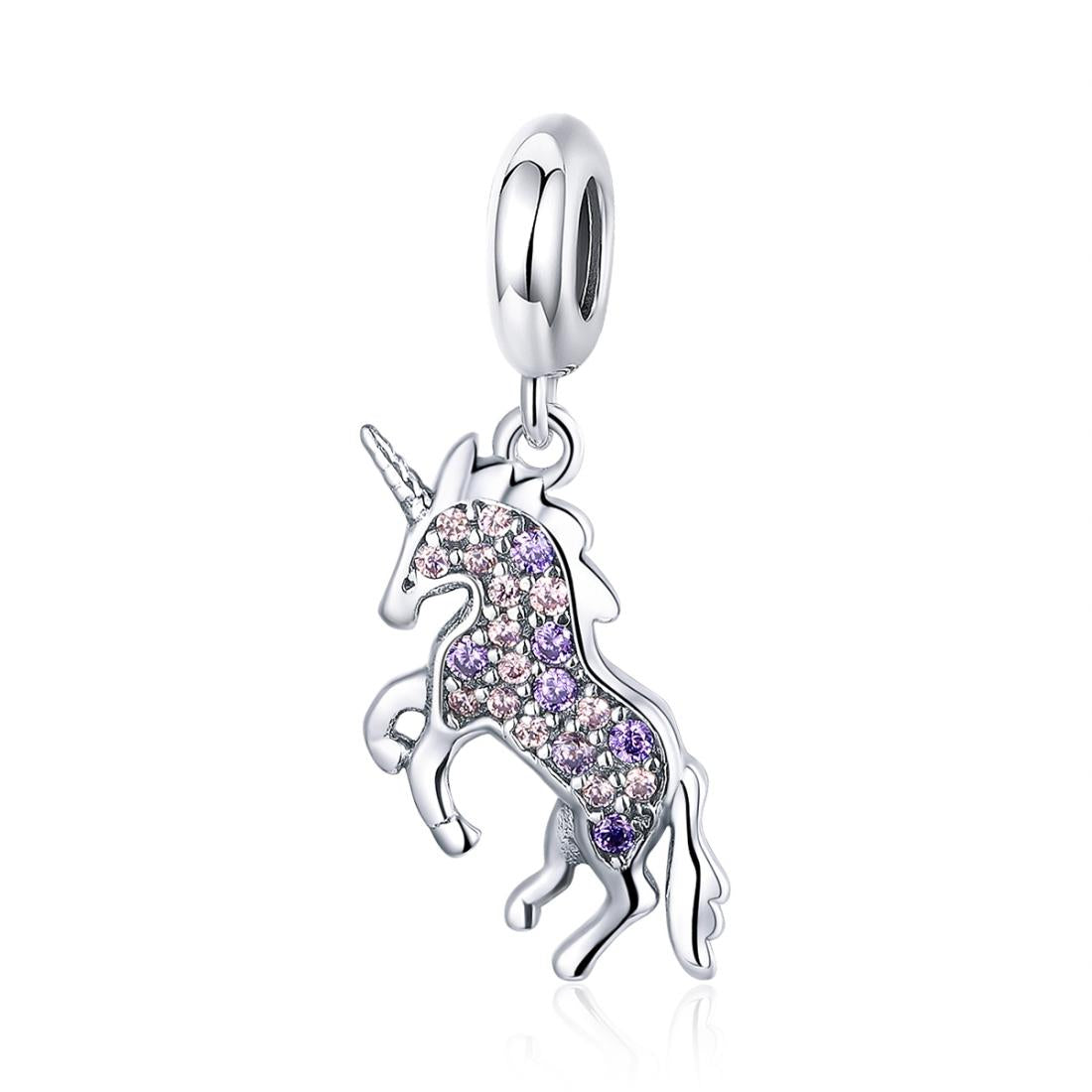 925 Sterling Silver Diy Unicorn Beaded Bracelet & Necklace Set Pendant Beads Style - Bead