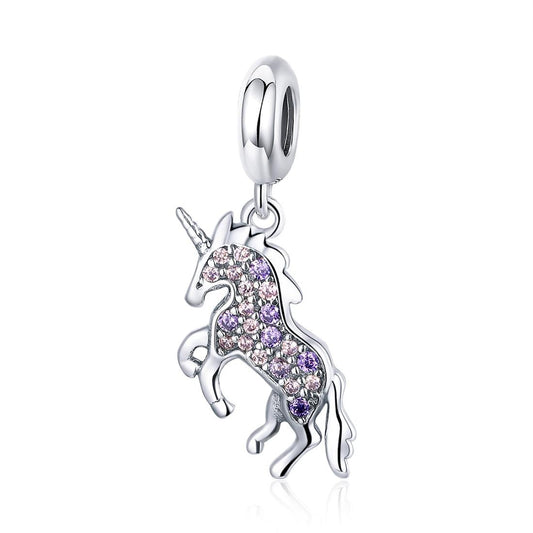 925 Sterling Silver Diy Unicorn Beaded Bracelet & Necklace Set Pendant Beads Style - Bead