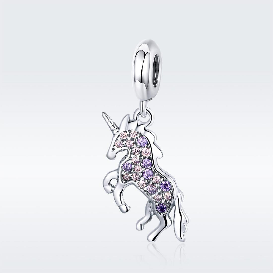 925 Sterling Silver Diy Unicorn Beaded Bracelet & Necklace Set Pendant Beads Style - Bead