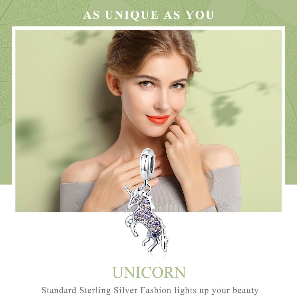 925 Sterling Silver Diy Unicorn Beaded Bracelet & Necklace Set Pendant Beads Style - Bead
