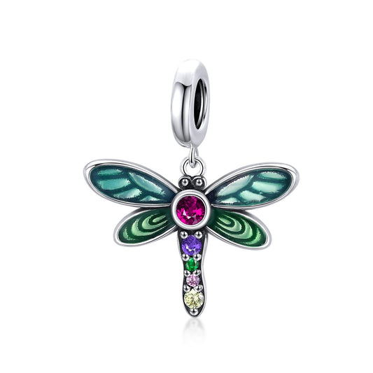 925 Sterling Silver Dragonfly Pendant For Diy Bracelets & Necklaces