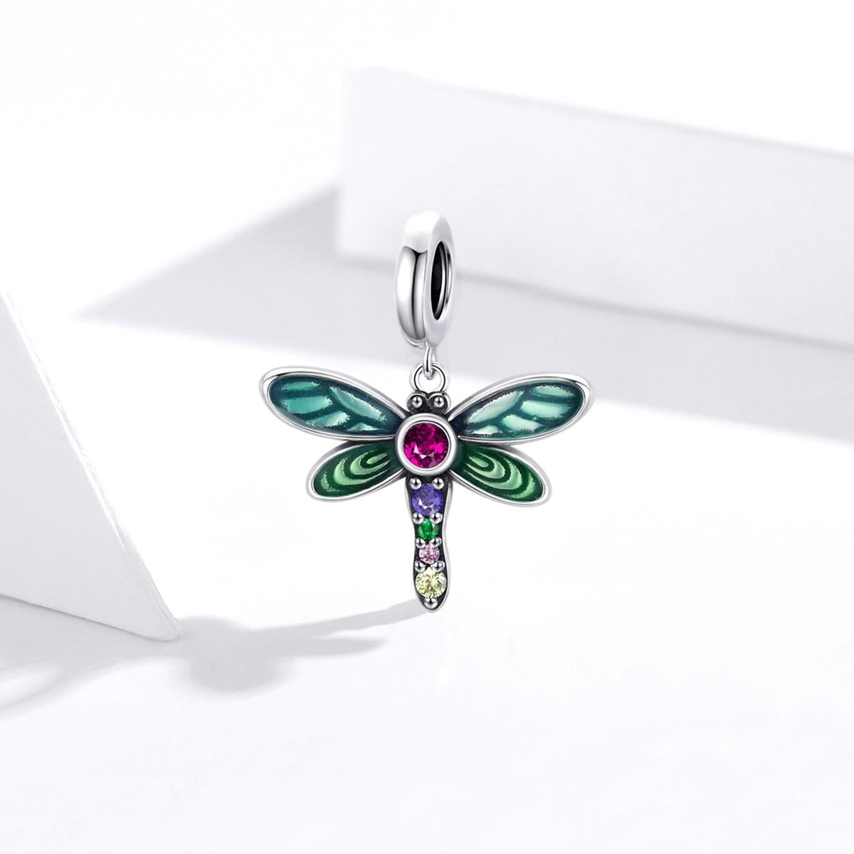 925 Sterling Silver Dragonfly Pendant For Diy Bracelets & Necklaces