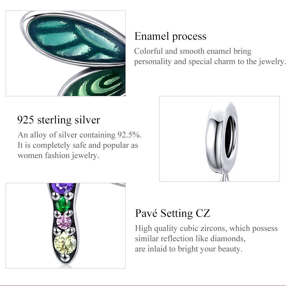 925 Sterling Silver Dragonfly Pendant For Diy Bracelets & Necklaces