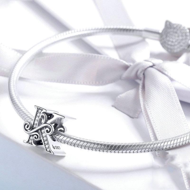 Diy Bracelet Beaded Accessories With Zircon Beads Letter K Style - K