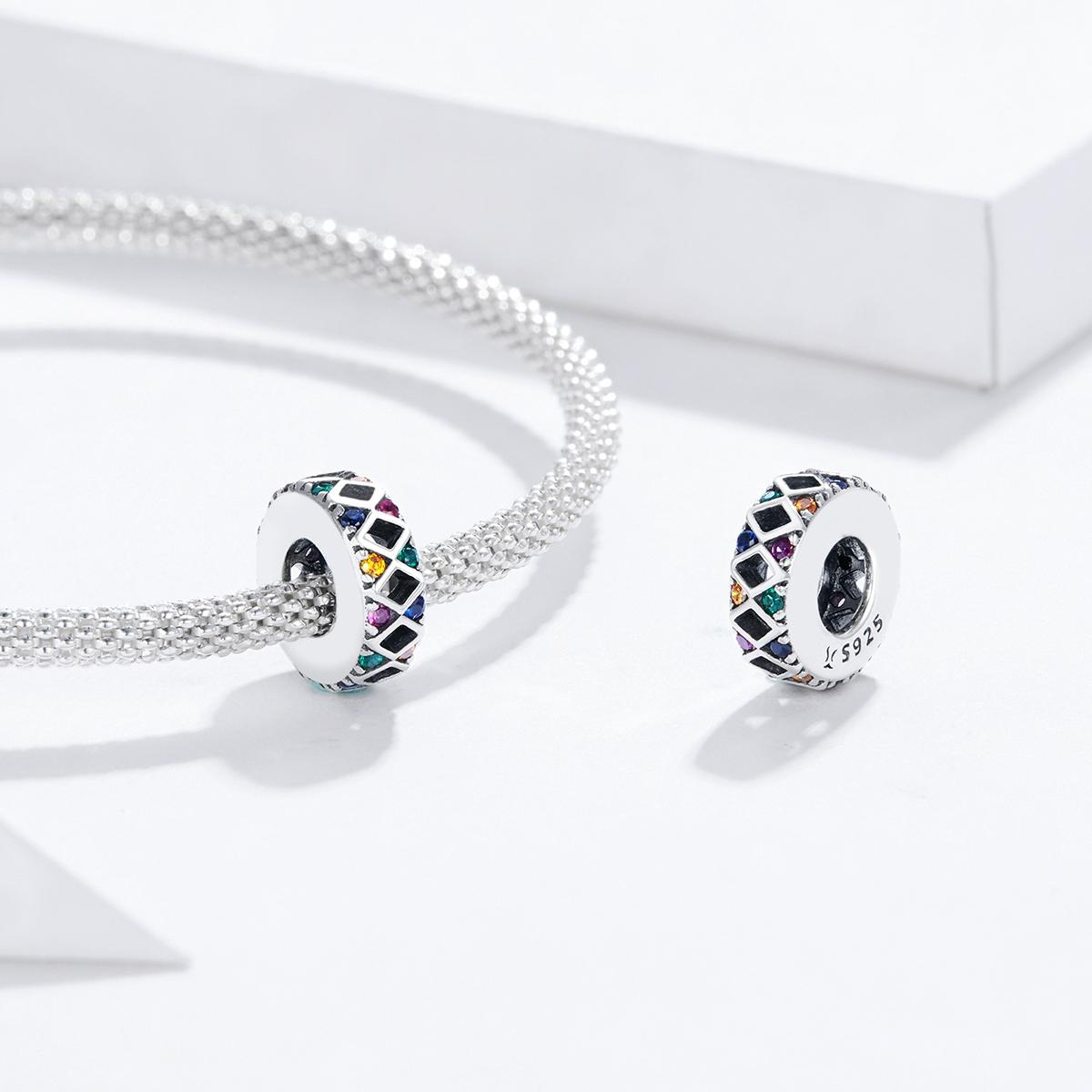 925 Sterling Silver Colorful Flag Beads For Diy Bracelets & Necklaces