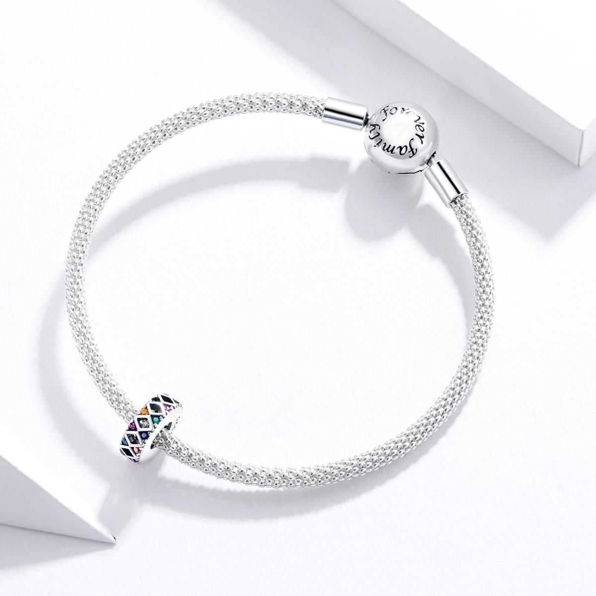 925 Sterling Silver Colorful Flag Beads For Diy Bracelets & Necklaces