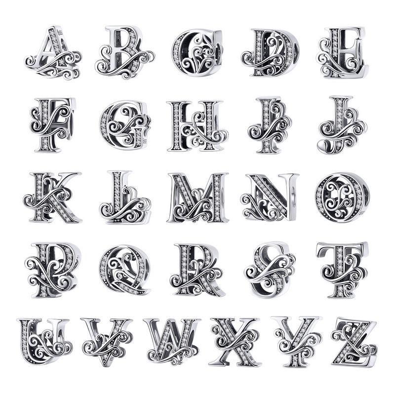 Diy Bracelet Beaded Accessories With Zircon Beads 26 Letters Style - U