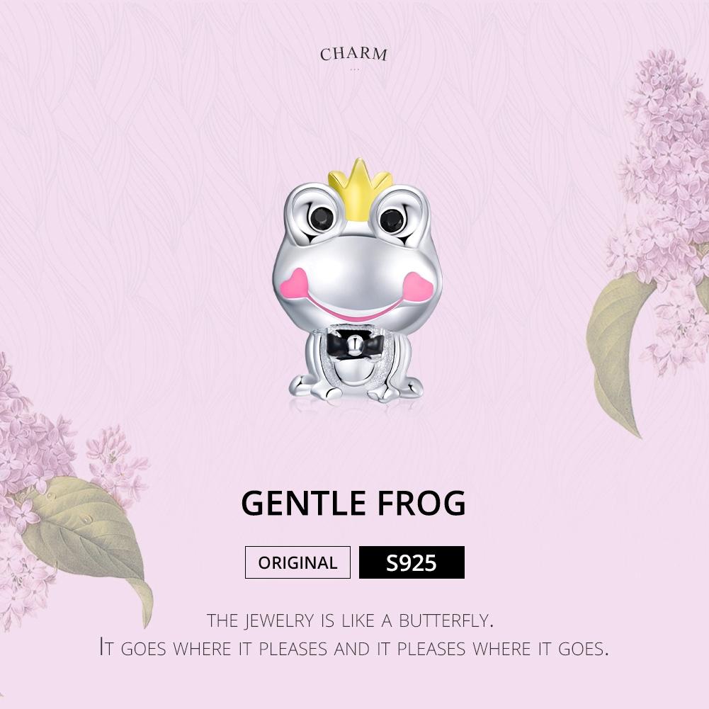 925 Sterling Silver Frog Prince Charm For Diy Bracelets & Necklaces