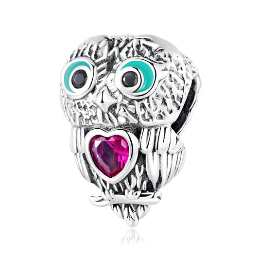 925 Sterling Silver Owl Beads For Diy Bracelets & Necklaces