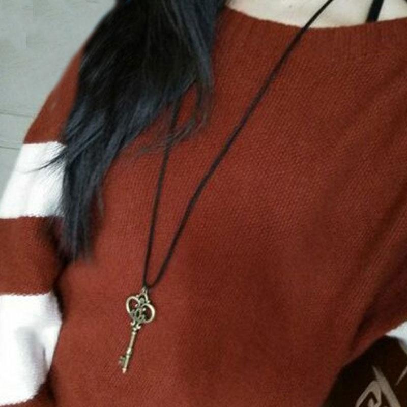 Vintage Crown Key Pendant Retro