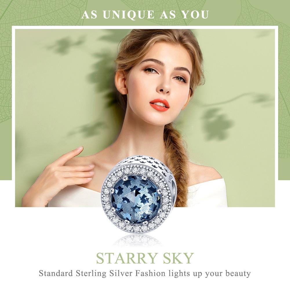 925 Sterling Silver Starry Sky Drop Oil Beads