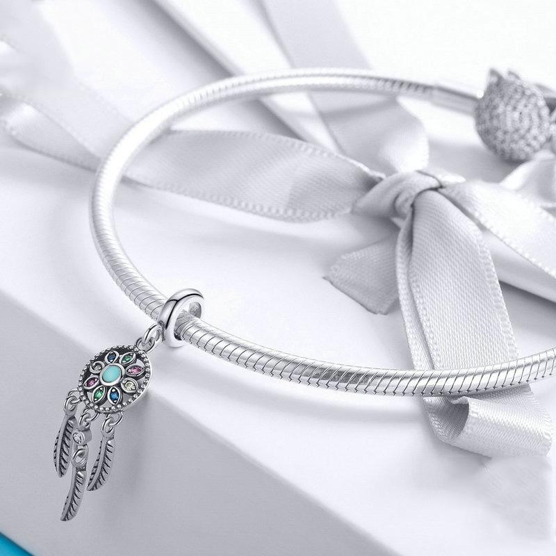 925 Sterling Silver Pearl Dream Catcher Bracelet Diy Accessory
