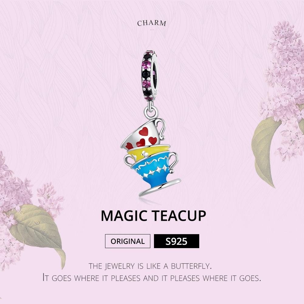 925 Sterling Silver Magic Cup Pendant For Diy Bracelets & Necklaces