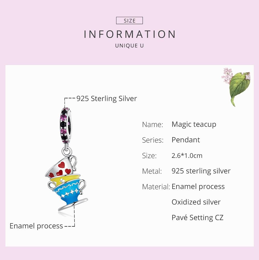 925 Sterling Silver Magic Cup Pendant For Diy Bracelets & Necklaces