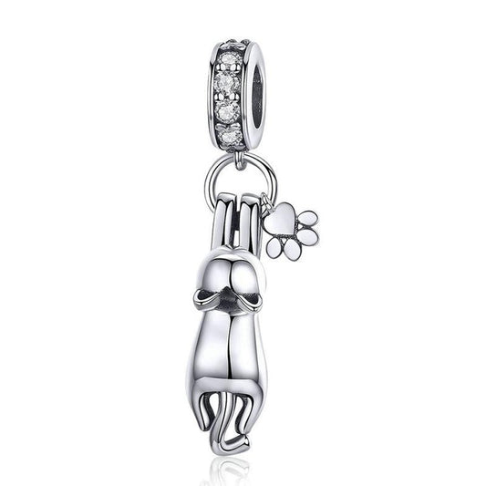 925 Sterling Silver Cat Charm For Diy Bracelet Style - Pendant