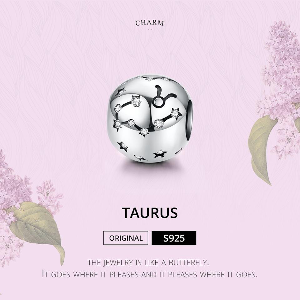 925 Sterling Silver Diy Zodiac Bracelet Beads Taurus Style - Taurus