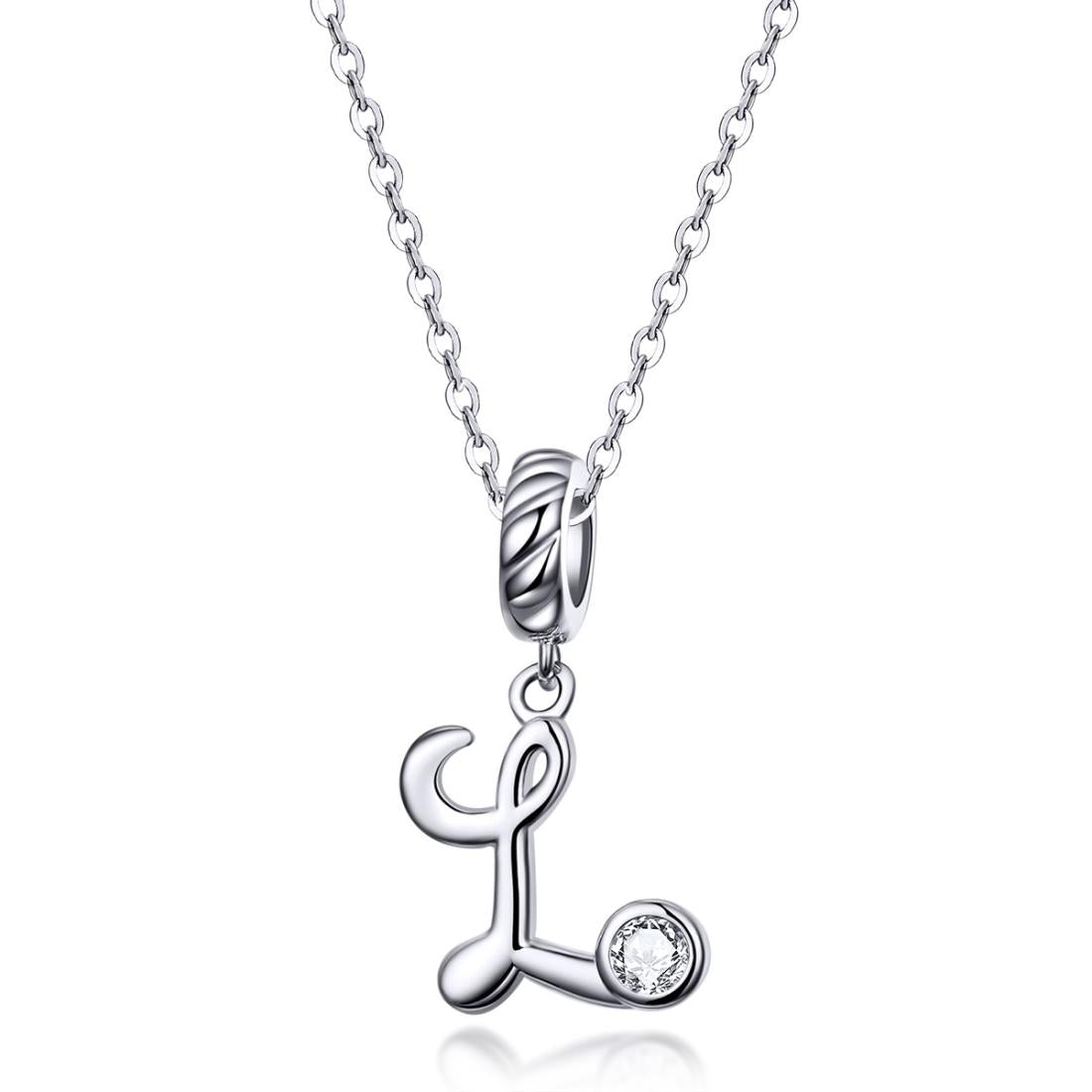 925 Sterling Silver Letter Pendant For Diy Bracelet Or Necklace Style - L