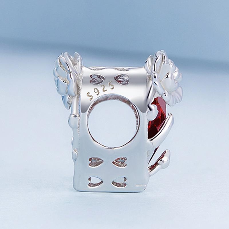 925 Sterling Silver December Birthstone Bracelet With Love Pearl Beads Style - December