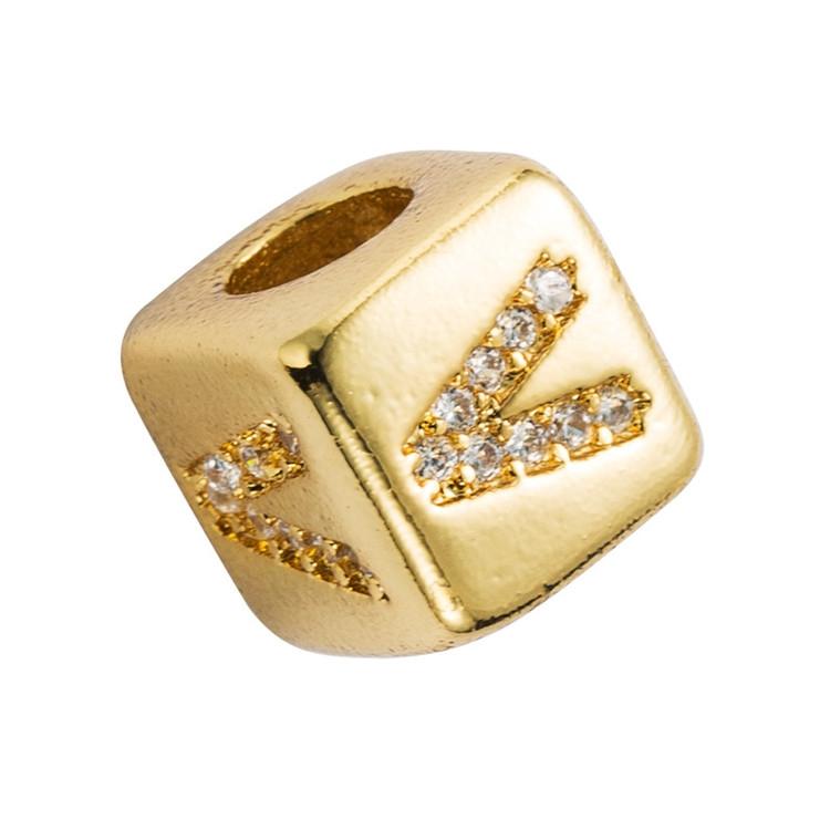 Brass Micro Inlaid Couple Red String Bracelet English Letter Beads Diy Jewelry Style - V