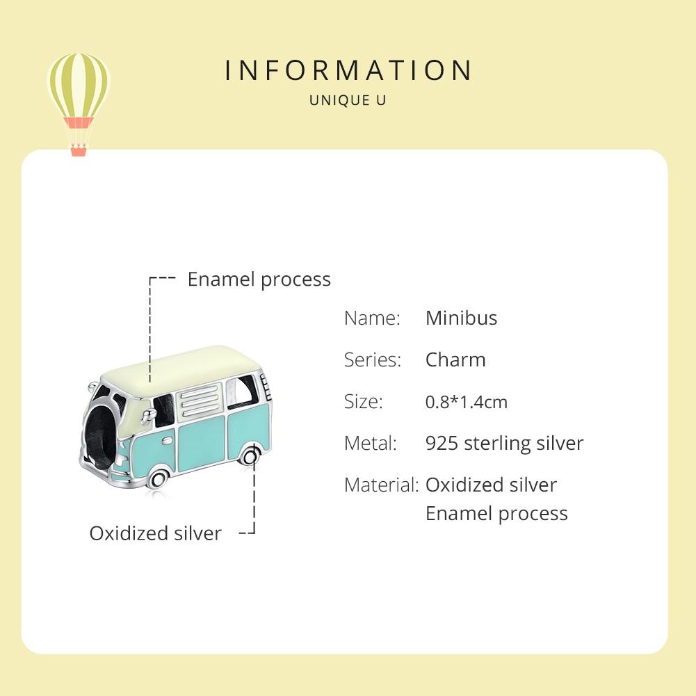 925 Sterling Silver Mini Bus Beads For Diy Bracelets & Necklaces