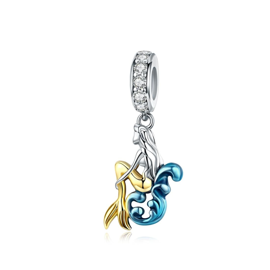 925 Sterling Silver Mermaid Charm For Diy Bracelet