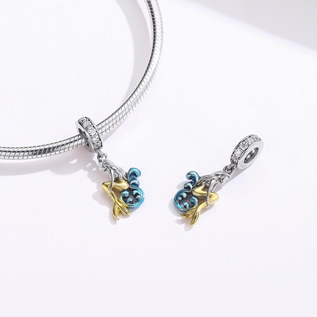 925 Sterling Silver Mermaid Charm For Diy Bracelet