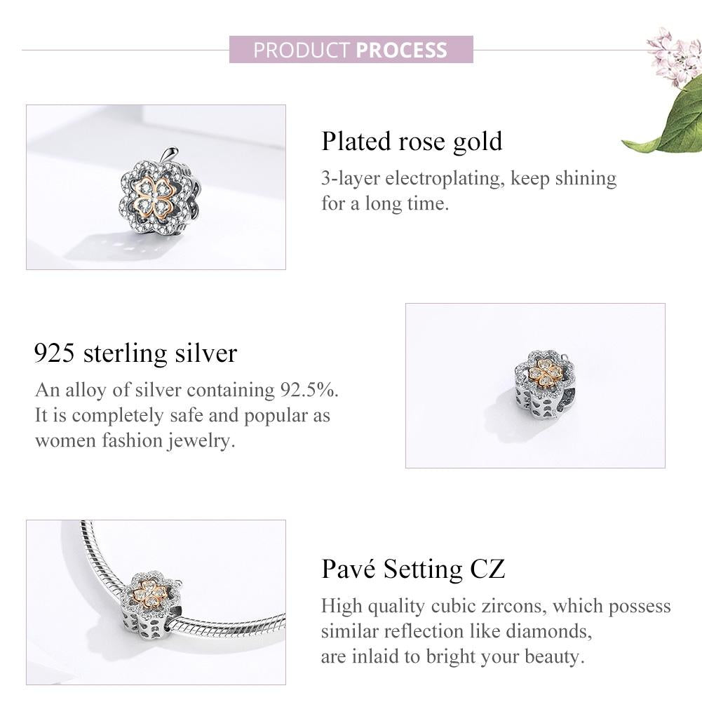 925 Sterling Silver Zircon Beaded Diy Bracelet Charm