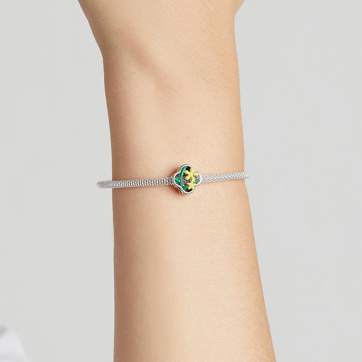 925 Sterling Silver Delicate Daffodil Beads For Diy Bracelets & Necklaces