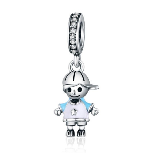 925 Sterling Silver Boy Bead Bracelet / Necklace Accessory