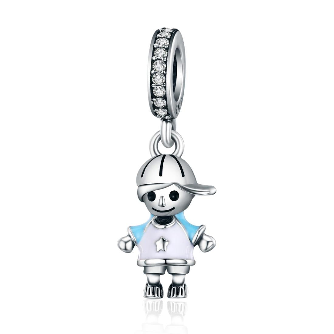 925 Sterling Silver Boy Bead Bracelet / Necklace Accessory