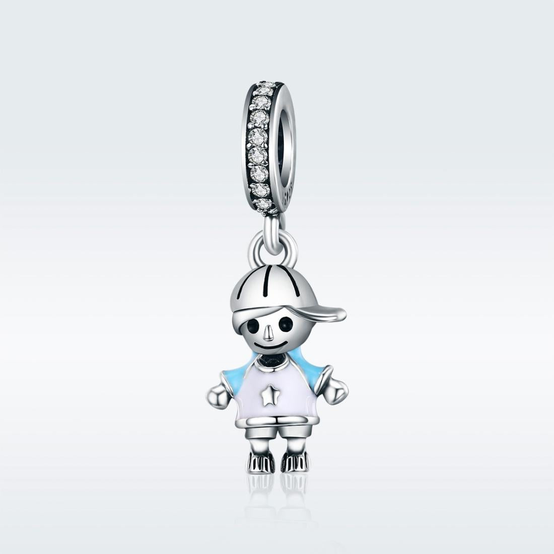 925 Sterling Silver Boy Bead Bracelet / Necklace Accessory