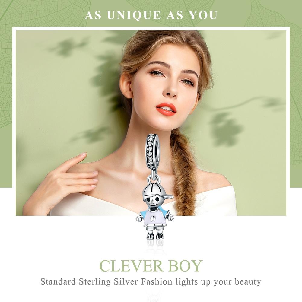 925 Sterling Silver Boy Bead Bracelet / Necklace Accessory