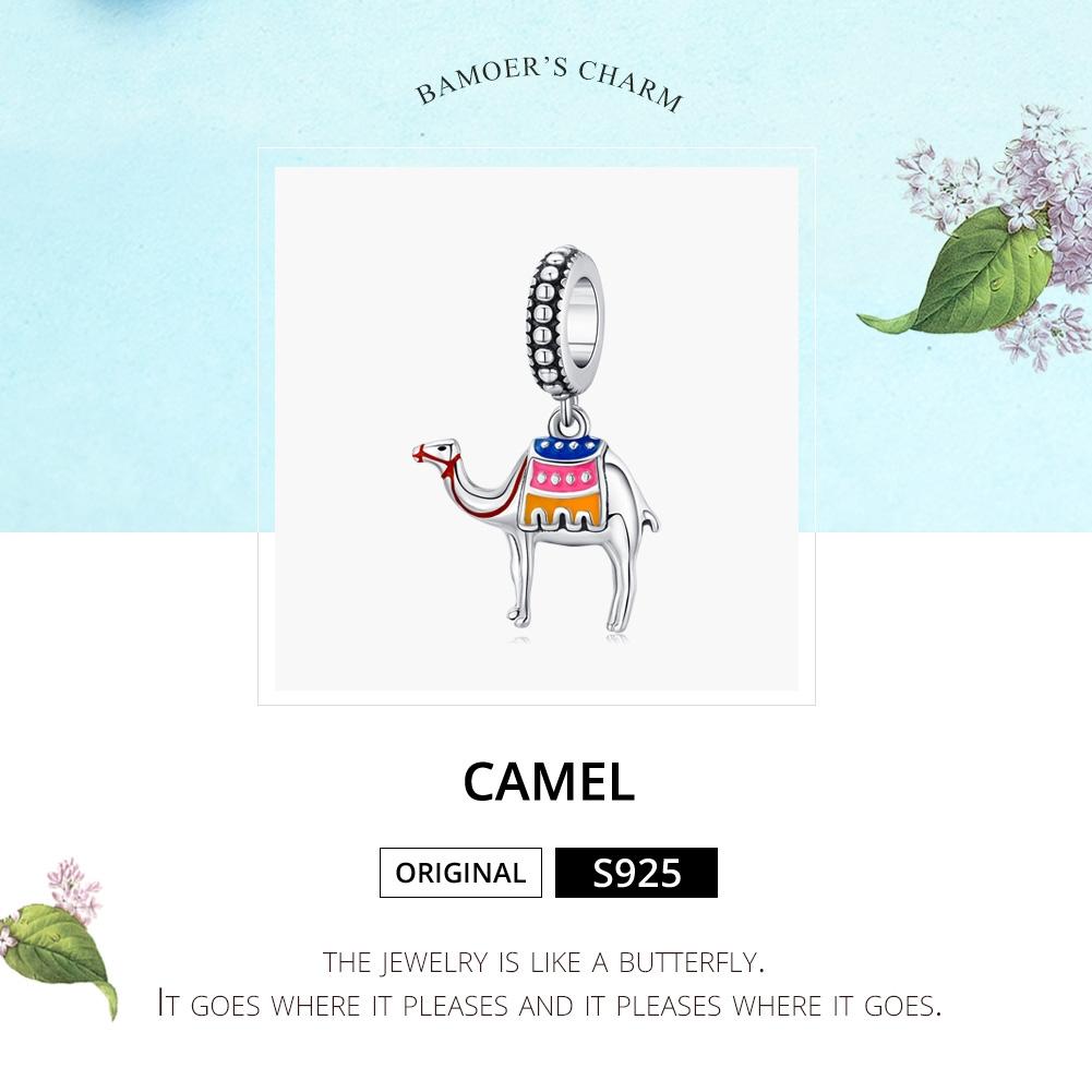 925 Sterling Silver Camel Bead Pendant For Diy Bracelets & Necklaces