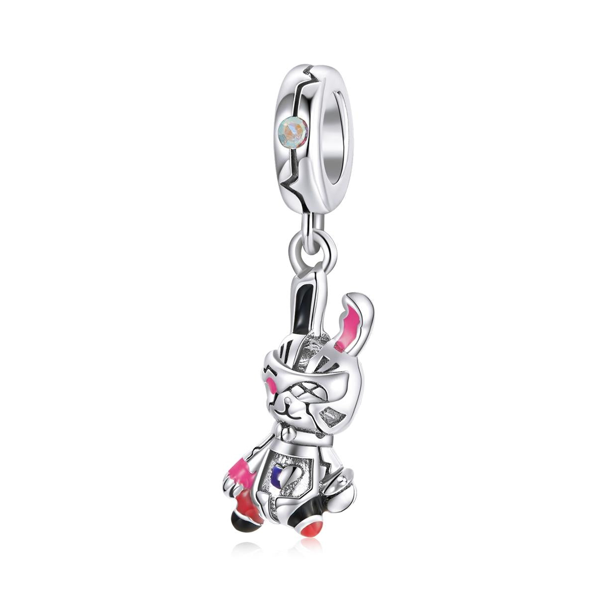 925 Sterling Silver Rabbit Pendant For Diy Bracelets & Necklaces
