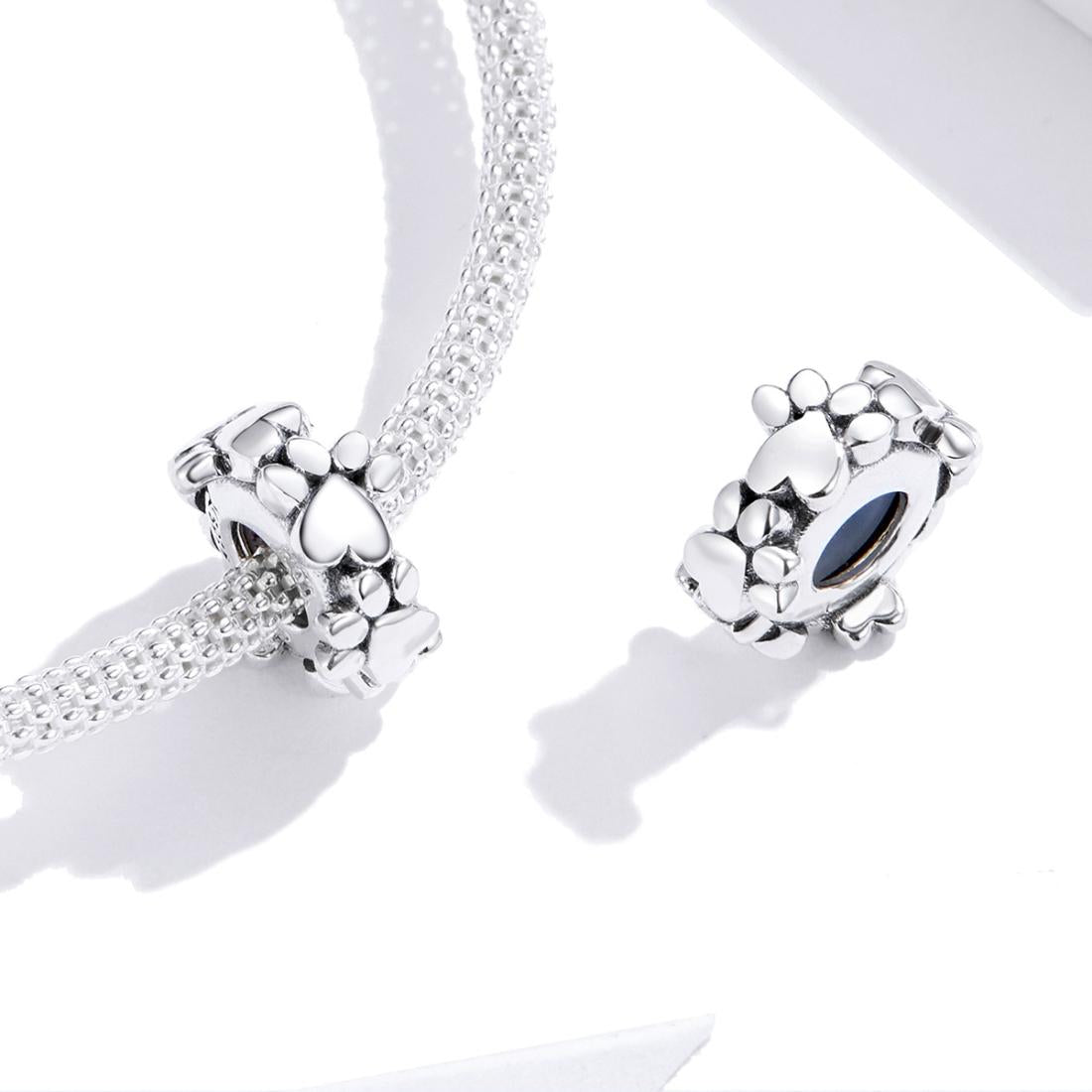 925 Sterling Silver Love Footprints Beaded Bracelet