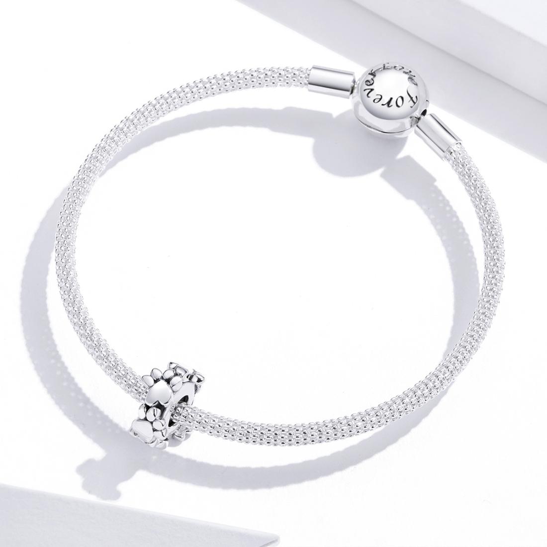 925 Sterling Silver Love Footprints Beaded Bracelet