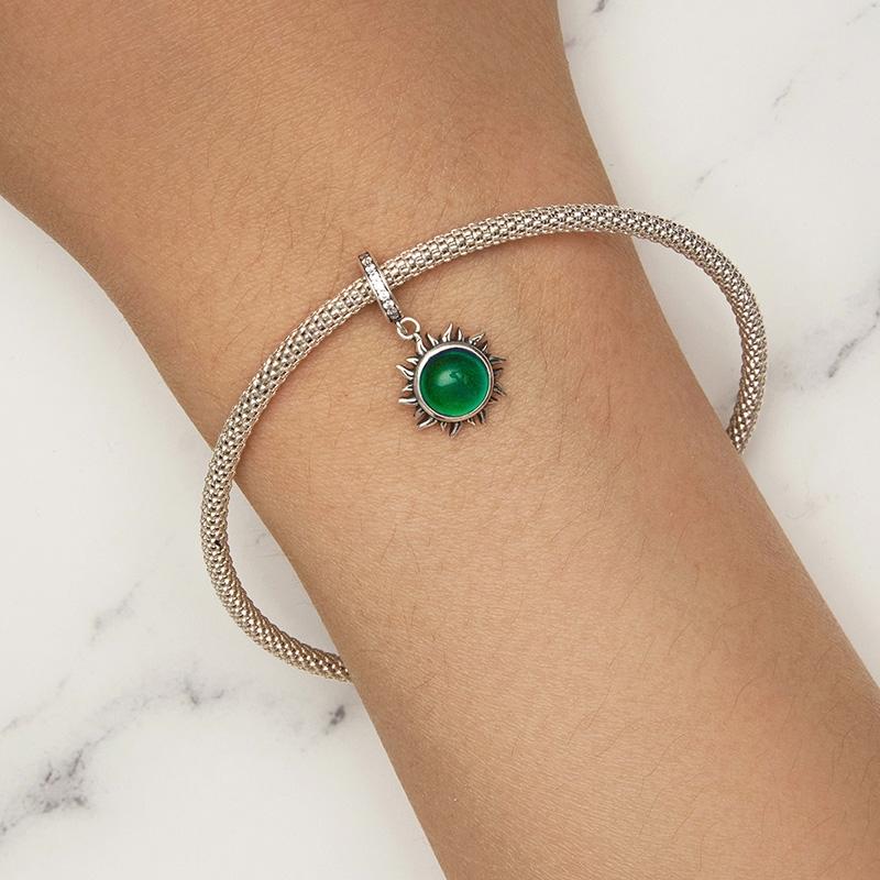 925 Sterling Silver Zircon Sun Pendant Temperature Sensitive