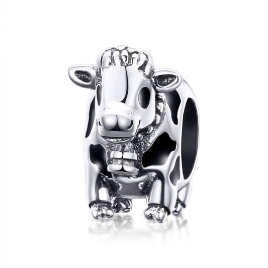 925 Sterling Silver Cow Beaded Bracelet Accessory