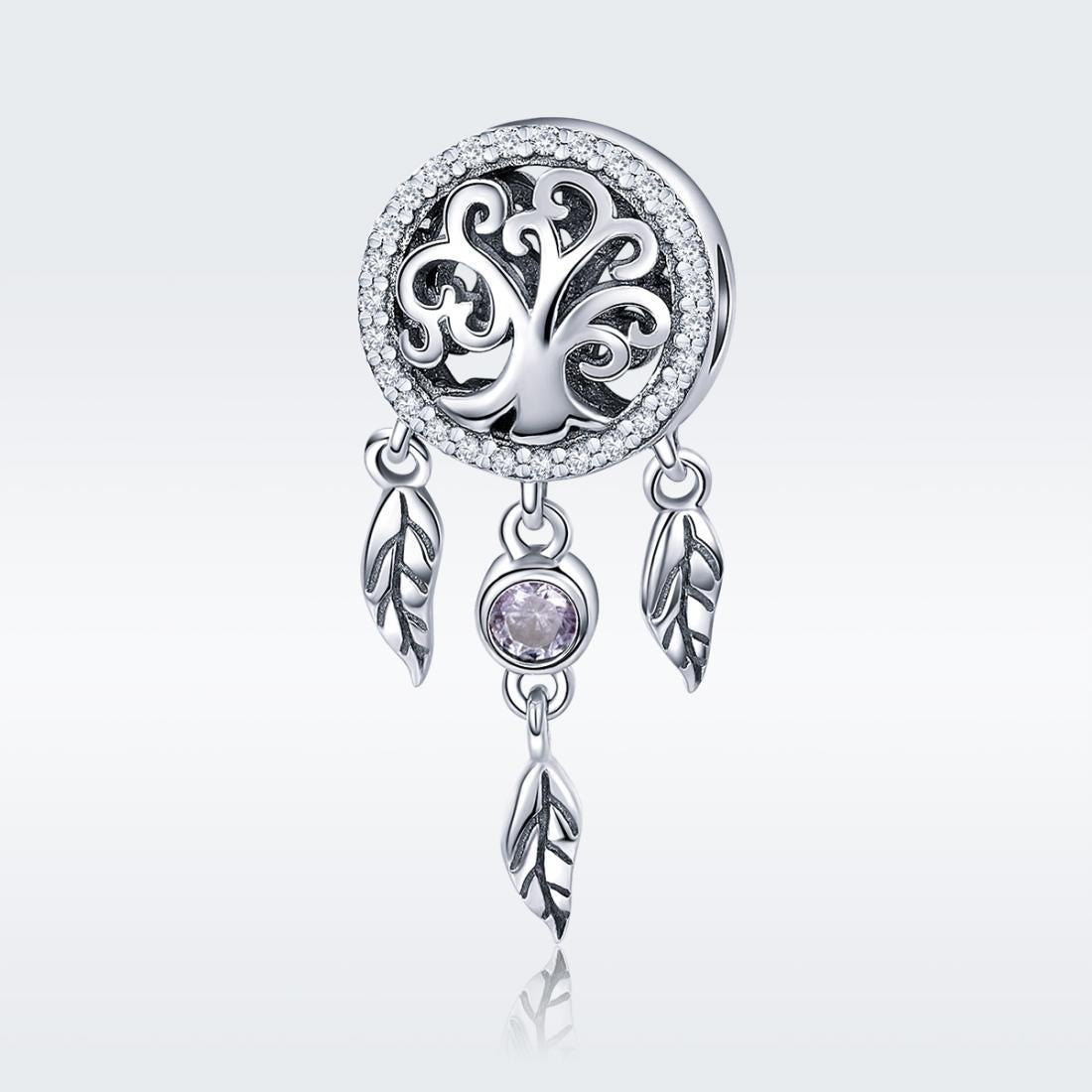 925 Sterling Silver Retro Hollow Dream Catcher Beaded Bracelet