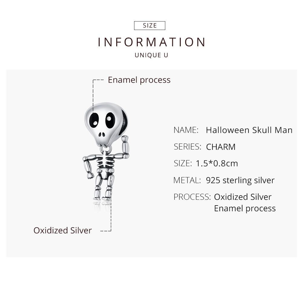 925 Sterling Silver Skull Beads For Diy Bracelets & Necklaces