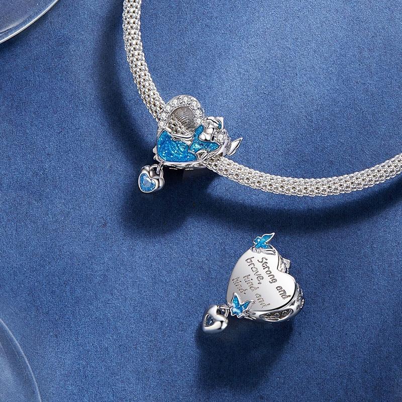 925 Sterling Silver Diy Heart Shaped Necklace Pendant