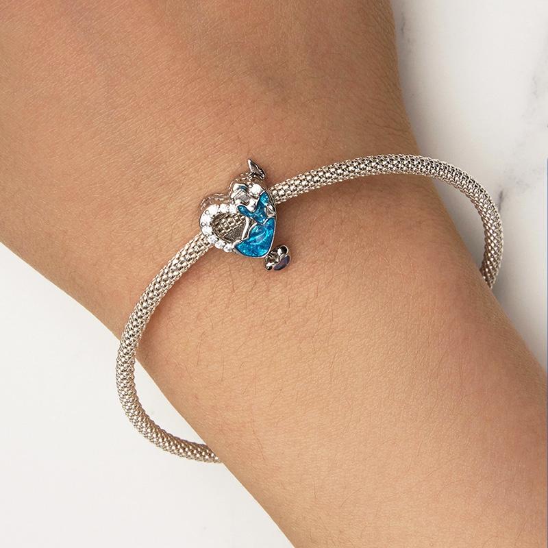 925 Sterling Silver Diy Heart Shaped Necklace Pendant