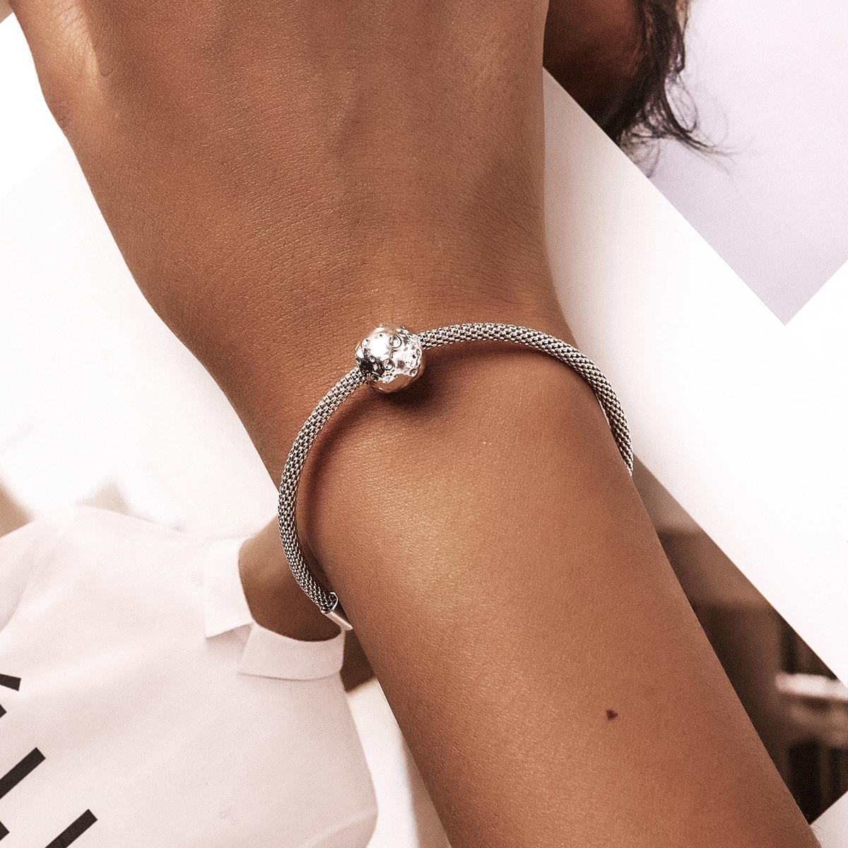 925 Sterling Silver Moon Beads For Diy Bracelets & Necklaces