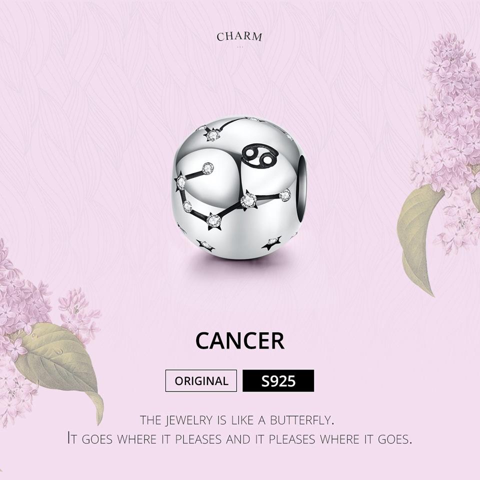 925 Sterling Silver Diy Zodiac Bracelet Beads Cancer Style - Cancer
